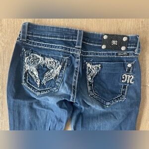 Miss Me Blue Bootcut Jeans with Sequin Embellished Back Pockets